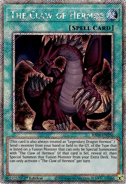 The Claw of Hermos [RA04-EN256] Platinum Secret Rare | Exor Games Summserside