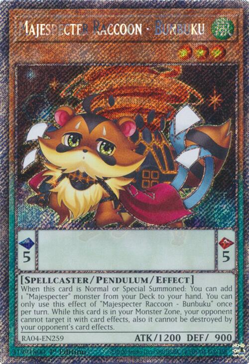 Majespecter Raccoon - Bunbuku [RA04-EN259] Platinum Secret Rare | Exor Games Summserside