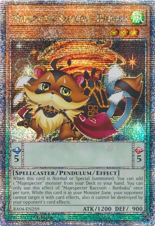 Majespecter Raccoon - Bunbuku [RA04-EN259] Quarter Century Secret Rare | Exor Games Summserside