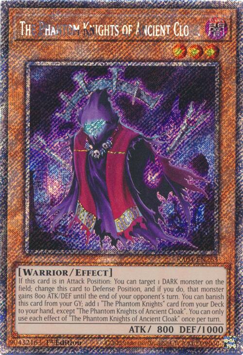 The Phantom Knights of Ancient Cloak [RA04-EN263] Platinum Secret Rare | Exor Games Summserside