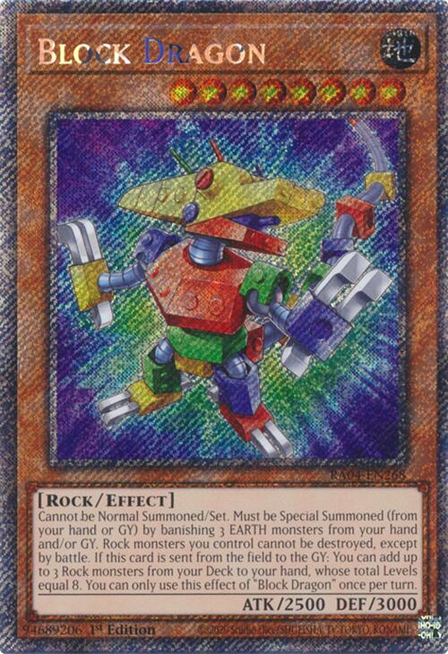 Block Dragon [RA04-EN268] Platinum Secret Rare | Exor Games Summserside