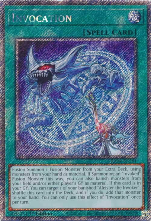 Invocation [RA04-EN281] Platinum Secret Rare | Exor Games Summserside
