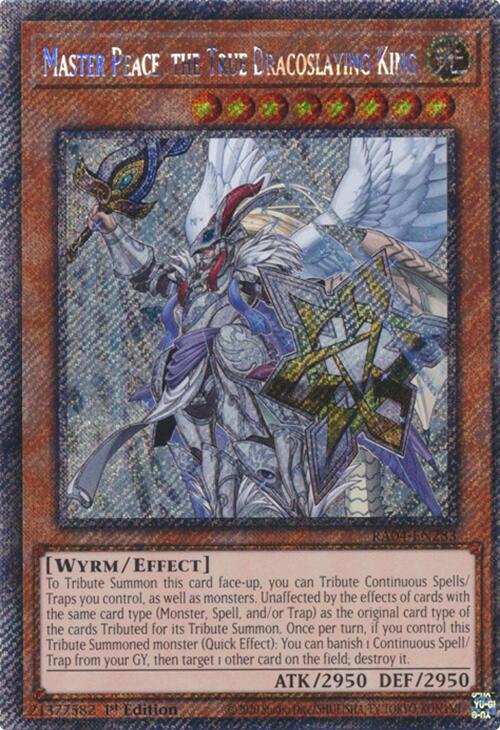 Master Peace, the True Dracoslaying King [RA04-EN283] Platinum Secret Rare | Exor Games Summserside
