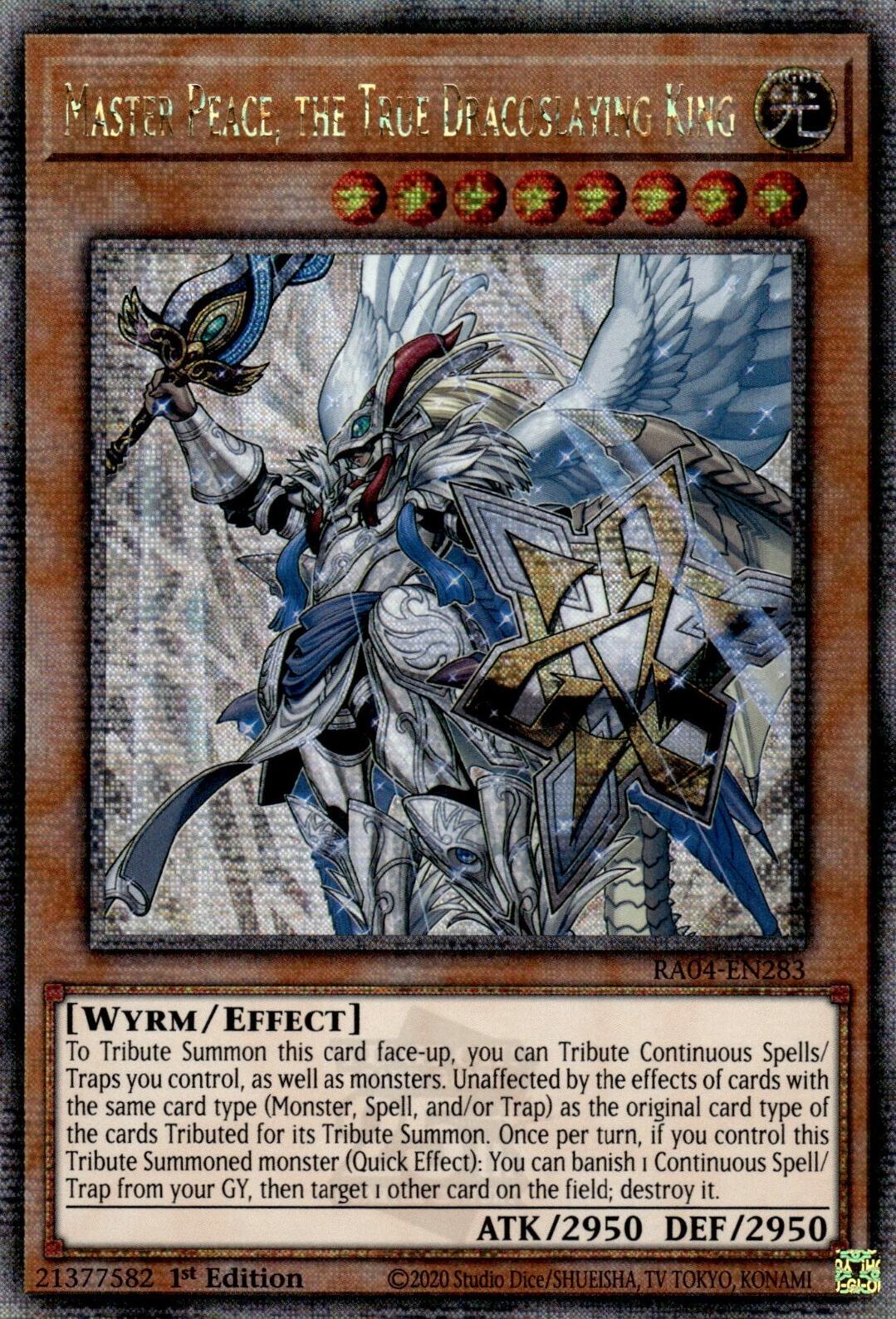 Master Peace, the True Dracoslaying King [RA04-EN283] Quarter Century Secret Rare | Exor Games Summserside