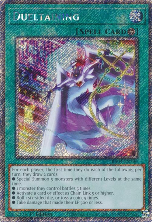 Dueltaining [RA04-EN286] Platinum Secret Rare | Exor Games Summserside