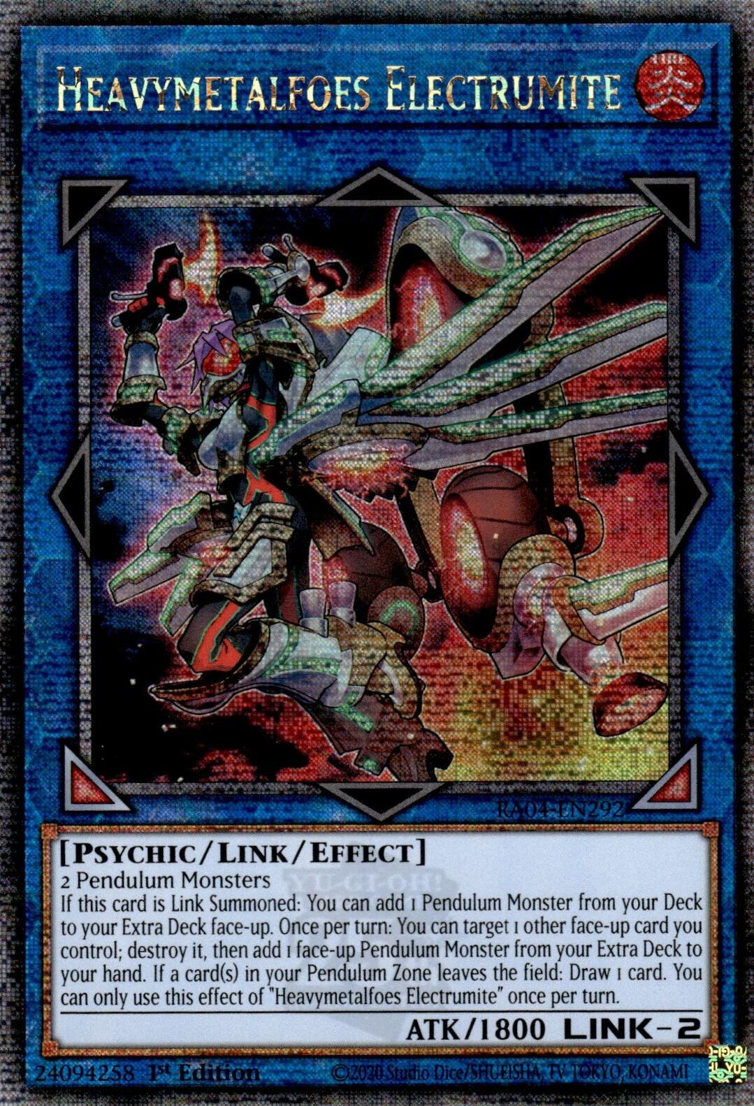 Heavymetalfoes Electrumite [RA04-EN292] Quarter Century Secret Rare | Exor Games Summserside