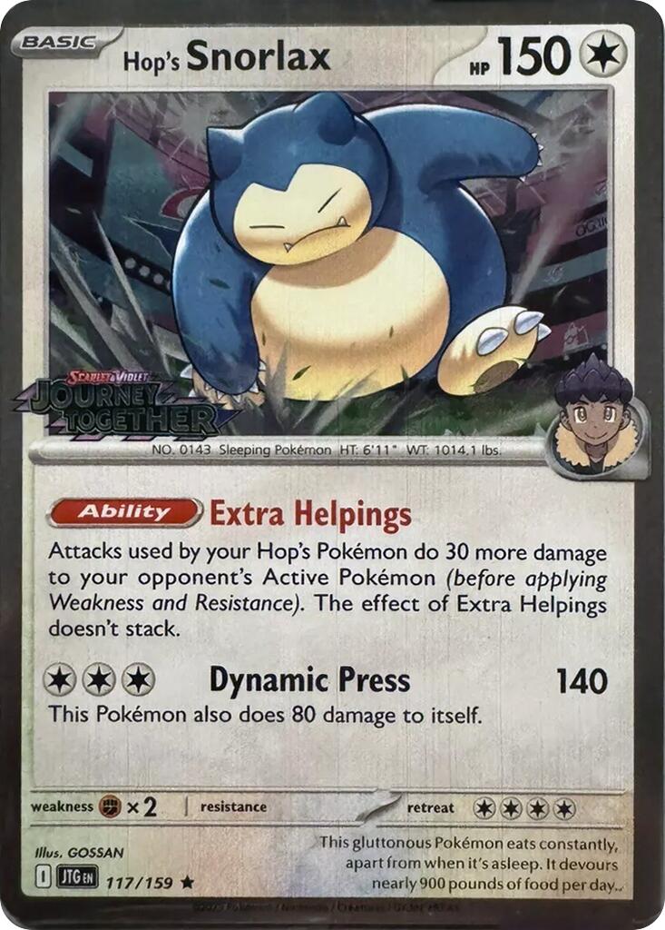 Hop's Snorlax (117/159) (Cosmos Holo) [Scarlet & Violet: Journey Together] | Exor Games Summserside