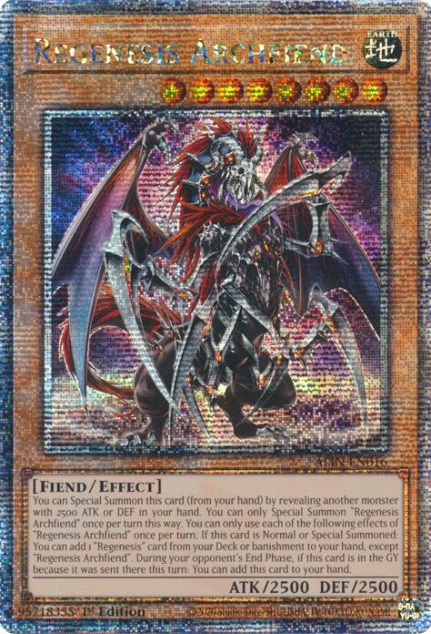 Regenesis Archfiend [ALIN-EN016] Quarter Century Secret Rare | Exor Games Summserside