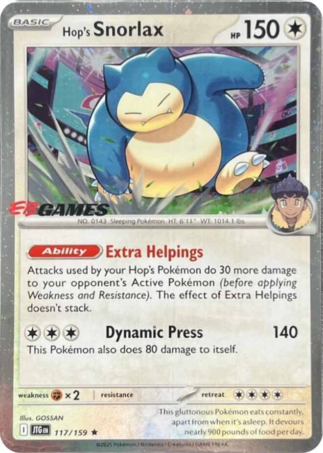 Hop's Snorlax (117/159) (EB Games) (Cosmos Holo) [Scarlet & Violet: Journey Together] | Exor Games Summserside