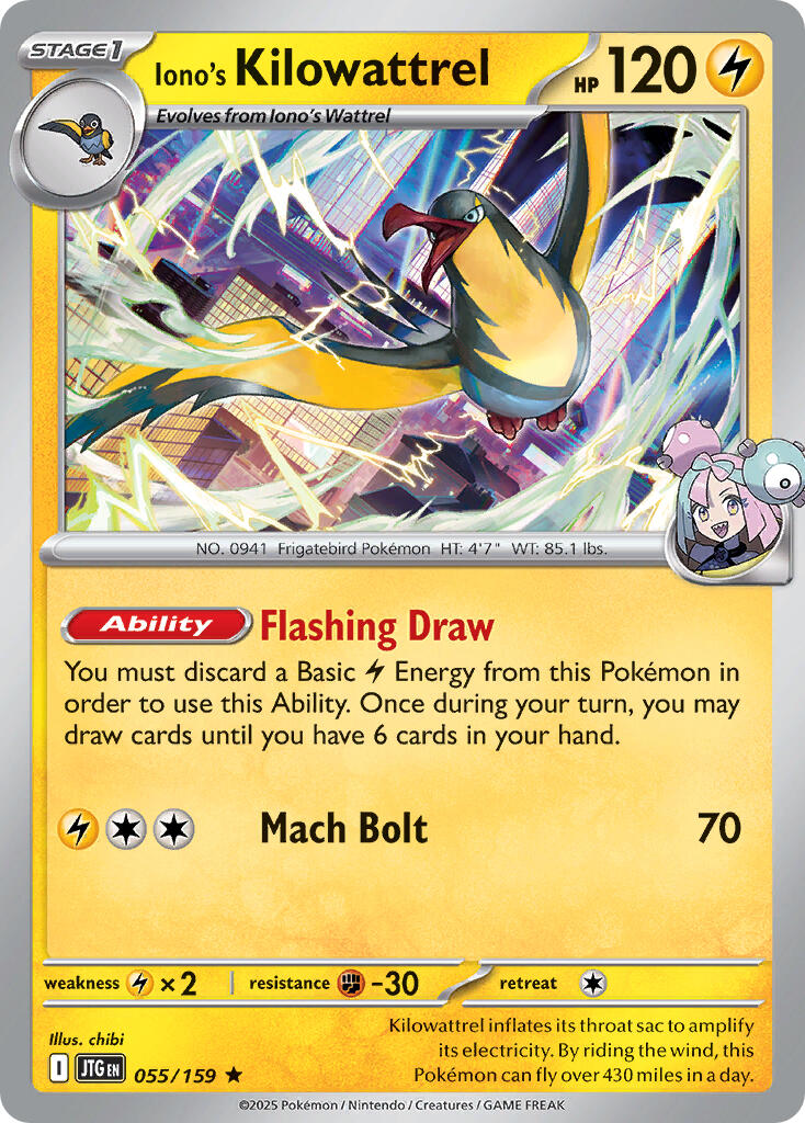 Iono's Kilowattrel (055/159) (Deck Exclusive) [Scarlet & Violet: Journey Together] | Exor Games Summserside