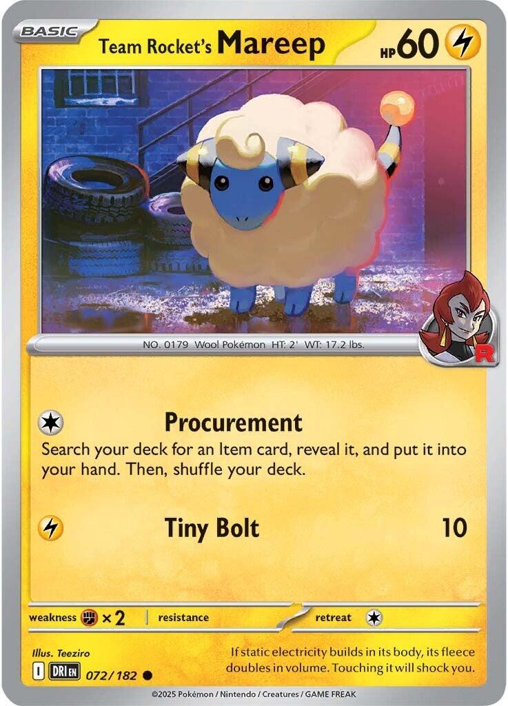 Team Rocket's Mareep (072/182) [Scarlet & Violet: Destined Rivals] | Exor Games Summserside
