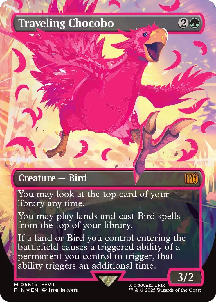 Traveling Chocobo (Borderless) (Neon Ink Pink) [FINAL FANTASY] | Exor Games Summserside