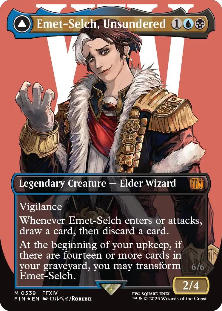 Emet-Selch, Unsundered // Hades, Sorcerer of Eld (Borderless) (Surge Foil) [FINAL FANTASY] | Exor Games Summserside