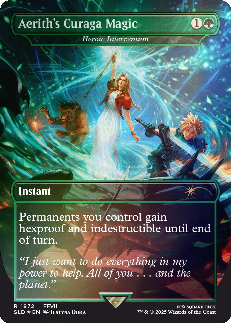 Aerith's Curaga Magic - Heroic Intervention (Rainbow Foil) [Secret Lair Drop Series] | Exor Games Summserside