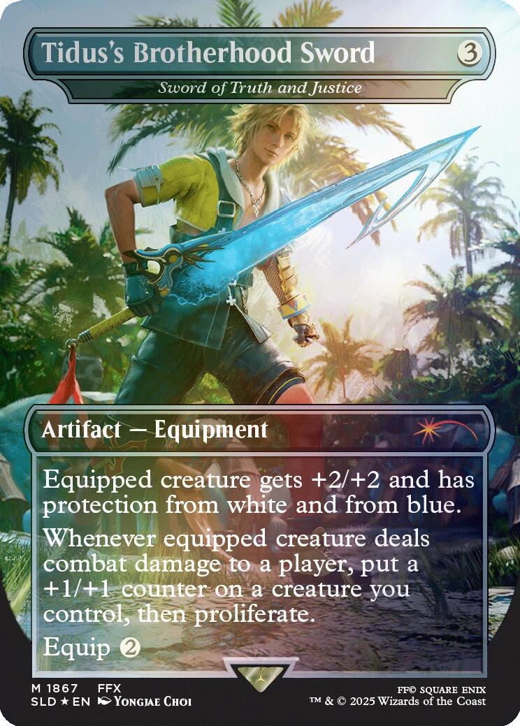 Tidus's Brotherhood Sword - Sword of Truth and Justice (Rainbow Foil) [Secret Lair Drop Series] | Exor Games Summserside