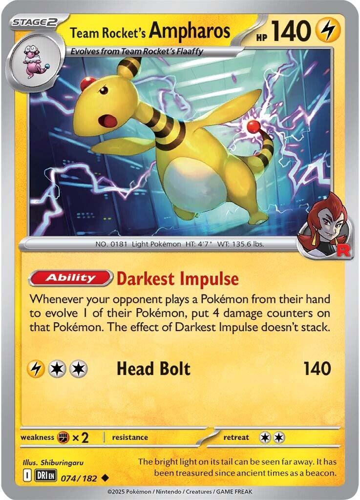 Team Rocket's Ampharos (074/182) [Scarlet & Violet: Destined Rivals] | Exor Games Summserside