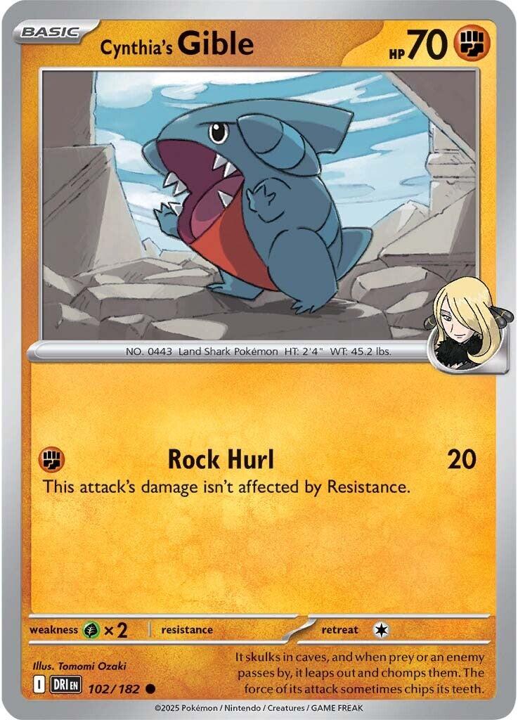 Cynthia's Gible (102/182) [Scarlet & Violet: Destined Rivals] | Exor Games Summserside