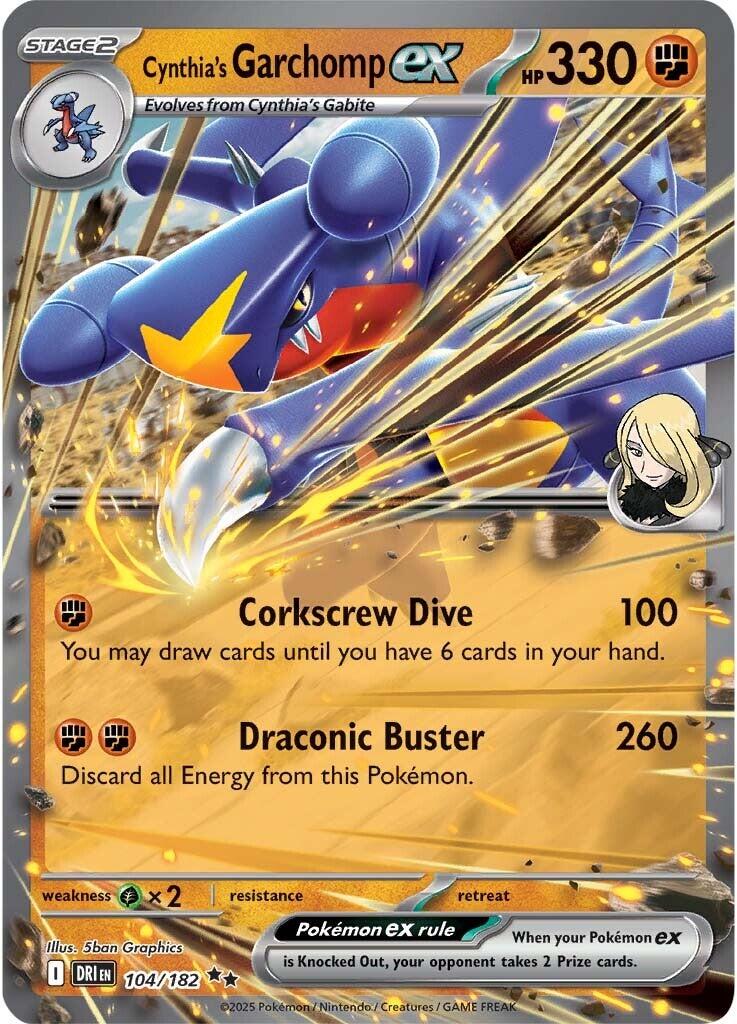 Cynthia's Garchomp ex (104/182) [Scarlet & Violet: Destined Rivals] | Exor Games Summserside