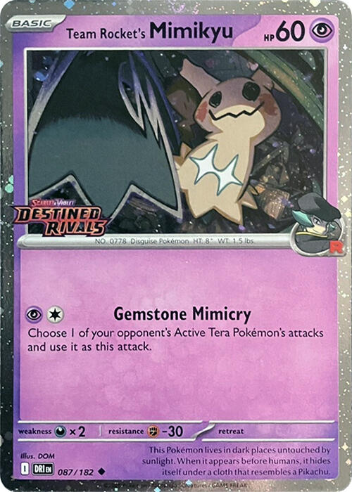 Team Rocket's Mimikyu (087/182) (Destined Rivals Stamp) [Scarlet & Violet: Destined Rivals] | Exor Games Summserside