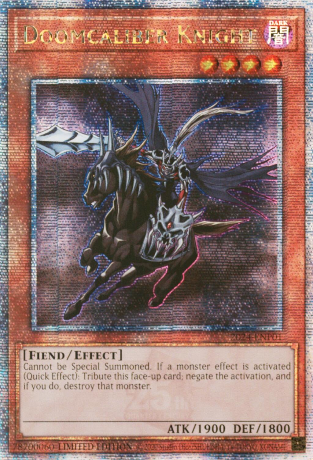 Doomcaliber Knight [2024-ENP01] Quarter Century Secret Rare | Exor Games Summserside