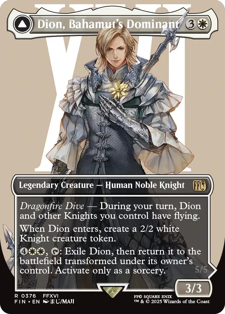 Dion, Bahamut's Dominant // Bahamut, Warden of Light (Borderless) [FINAL FANTASY] | Exor Games Summserside