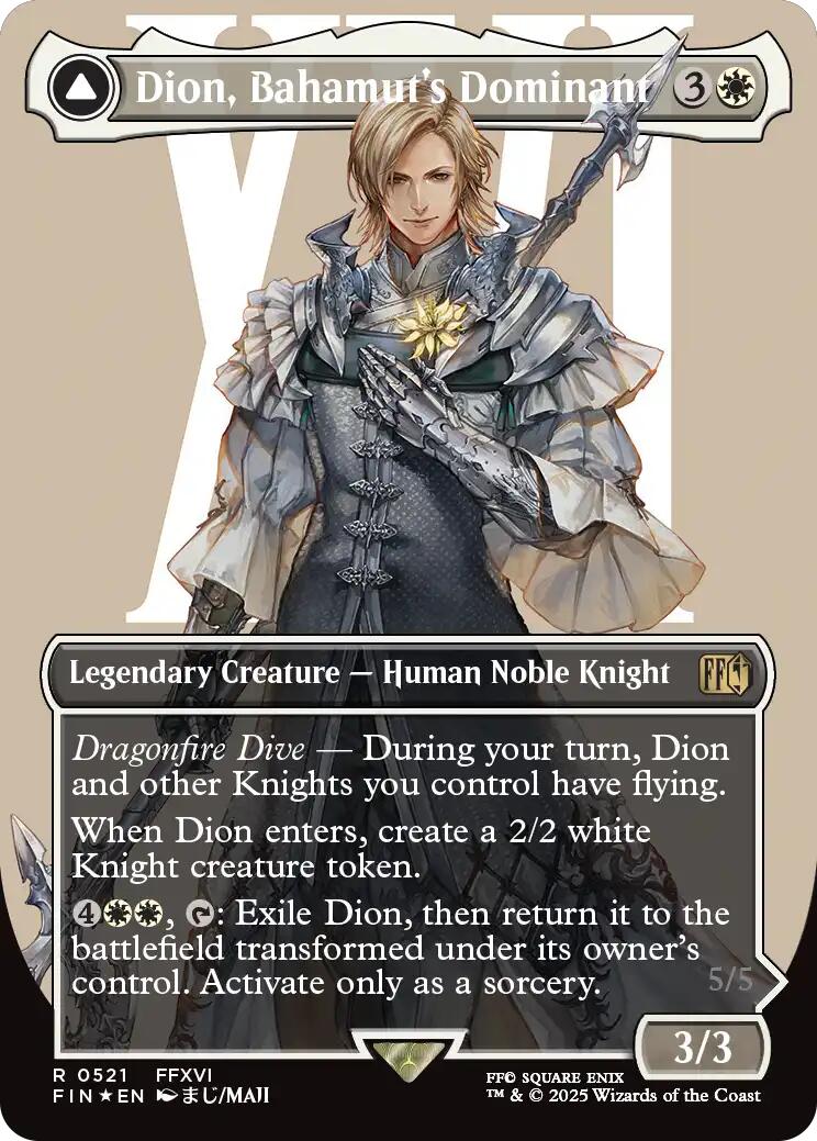 Dion, Bahamut's Dominant // Bahamut, Warden of Light (Borderless) (Surge Foil) [FINAL FANTASY] | Exor Games Summserside