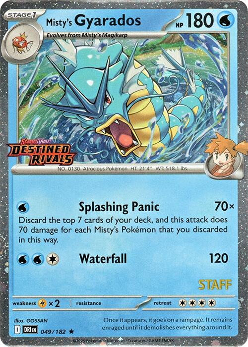 Misty's Gyarados (049/182) (Prerelease Staff) [Scarlet & Violet: Destined Rivals] | Exor Games Summserside