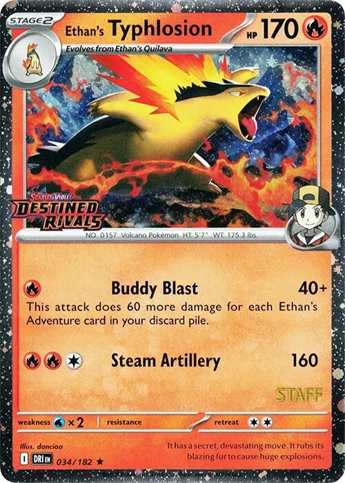 Ethan's Typhlosion (034/182) (Prerelease Staff) [Scarlet & Violet: Destined Rivals] | Exor Games Summserside