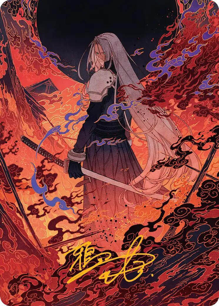 Nibelheim Aflame Art Card (Gold-Stamped Signature) [FINAL FANTASY Art Series] | Exor Games Summserside