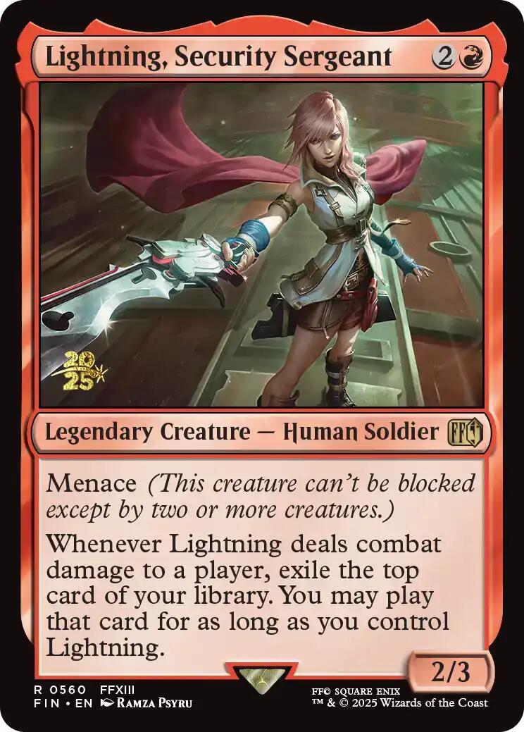 Lightning, Security Sergeant [FINAL FANTASY Prerelease Promo] | Exor Games Summserside