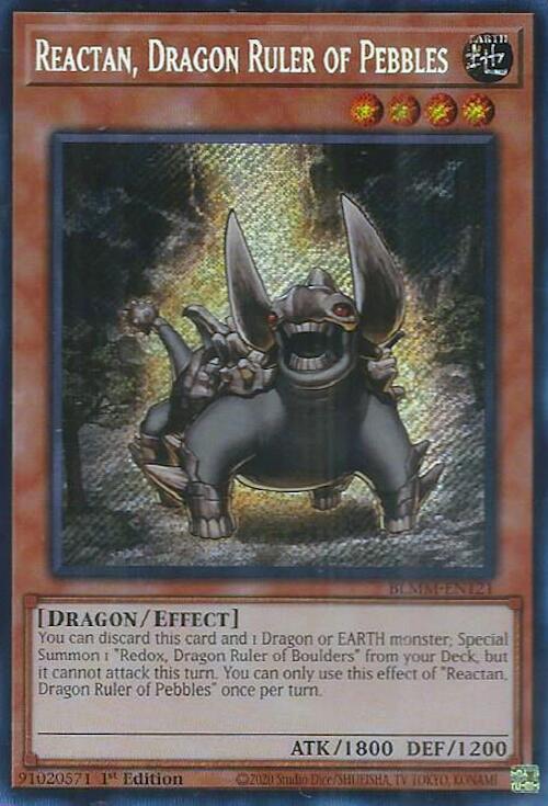 Reactan, Dragon Ruler of Pebbles [BLMM-EN121] Secret Rare | Exor Games Summserside