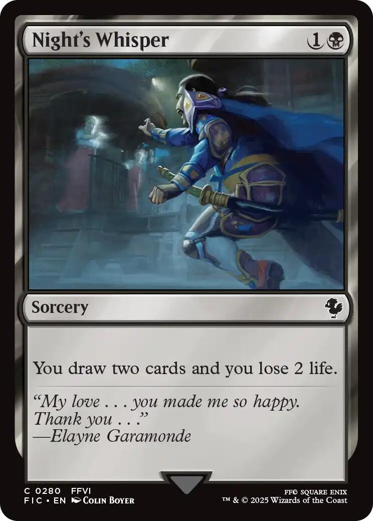 Night's Whisper (Surge Foil) [FINAL FANTASY Commander] | Exor Games Summserside