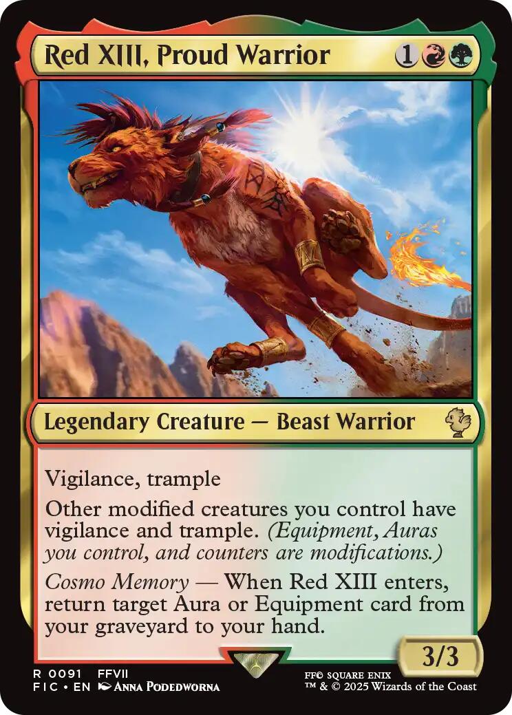 Red XIII, Proud Warrior (Surge Foil) [FINAL FANTASY Commander] | Exor Games Summserside