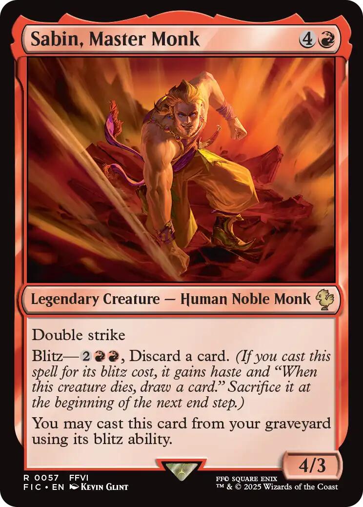 Sabin, Master Monk (Surge Foil) [FINAL FANTASY Commander] | Exor Games Summserside