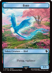 Bird // Hero (0028) Double-Sided Token (Surge Foil) [FINAL FANTASY Commander Tokens] | Exor Games Summserside