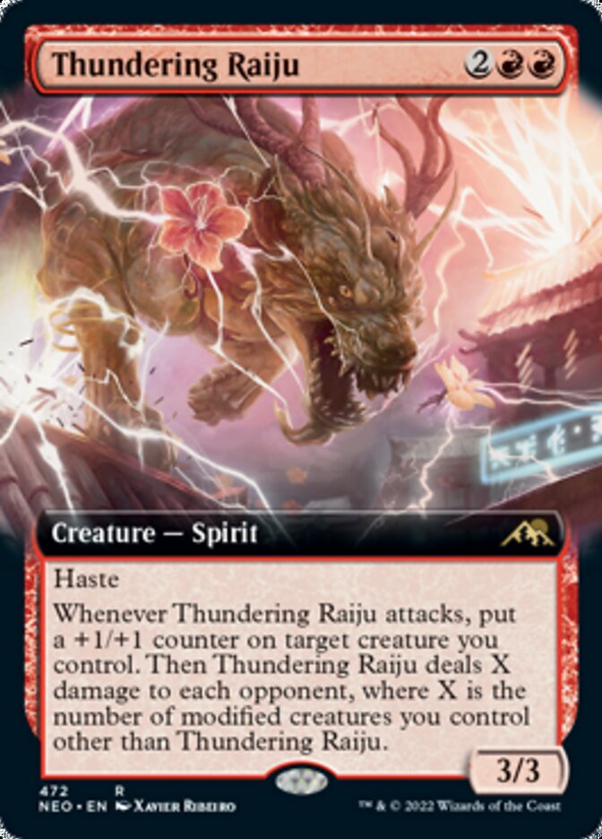 Thundering Raiju (Extended Art) [Kamigawa: Neon Dynasty] | Exor Games Summserside