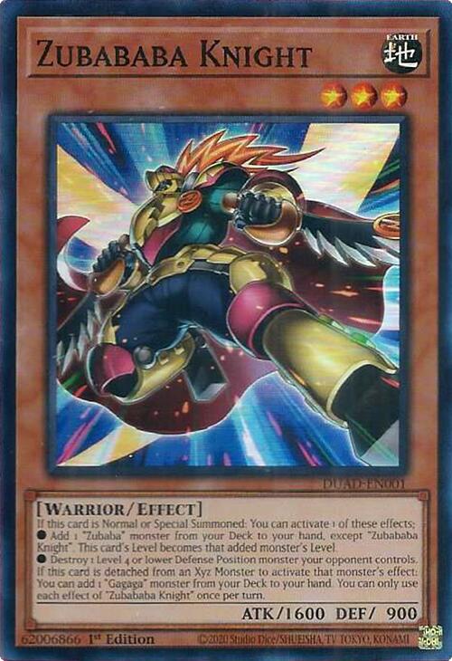 Zubababa Knight [DUAD-EN001] Super Rare | Exor Games Summserside