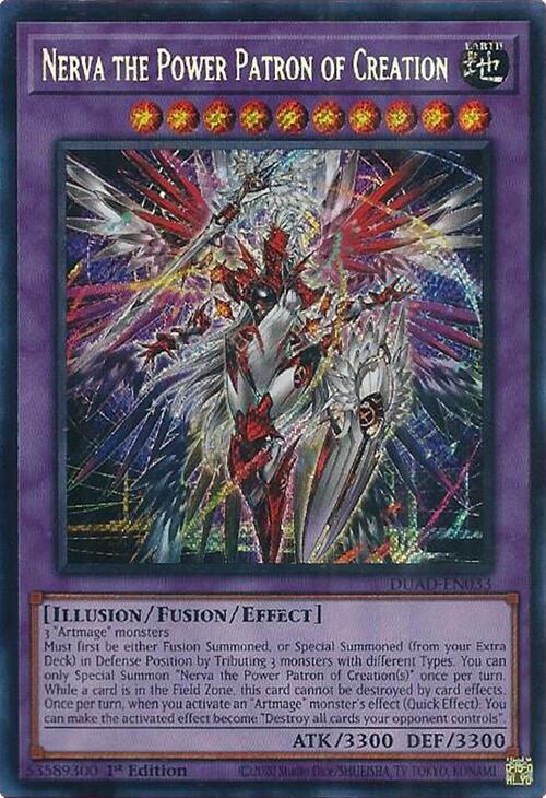 Nerva the Power Patron of Creation [DUAD-EN033] Secret Rare | Exor Games Summserside