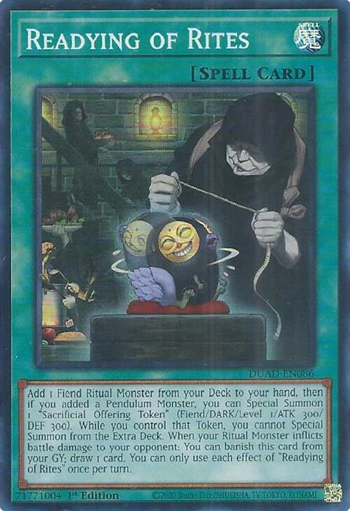 Readying of Rites [DUAD-EN086] Super Rare | Exor Games Summserside