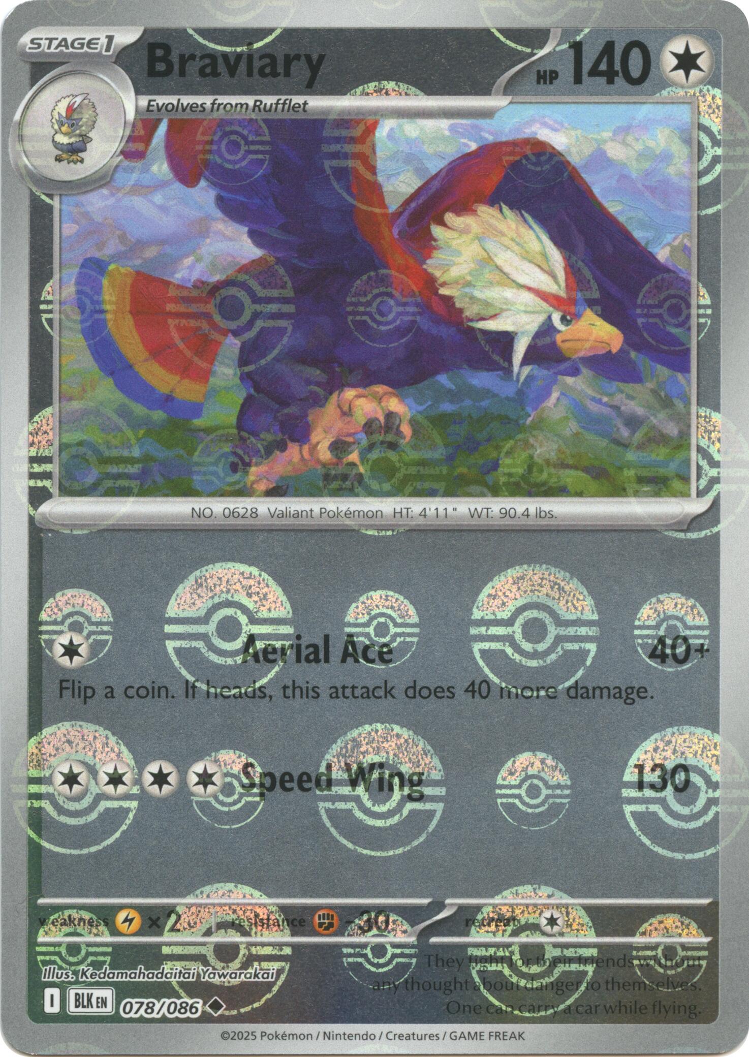Braviary (078/086) (Poke Ball Pattern) [Scarlet & Violet: Black Bolt] | Exor Games Summserside