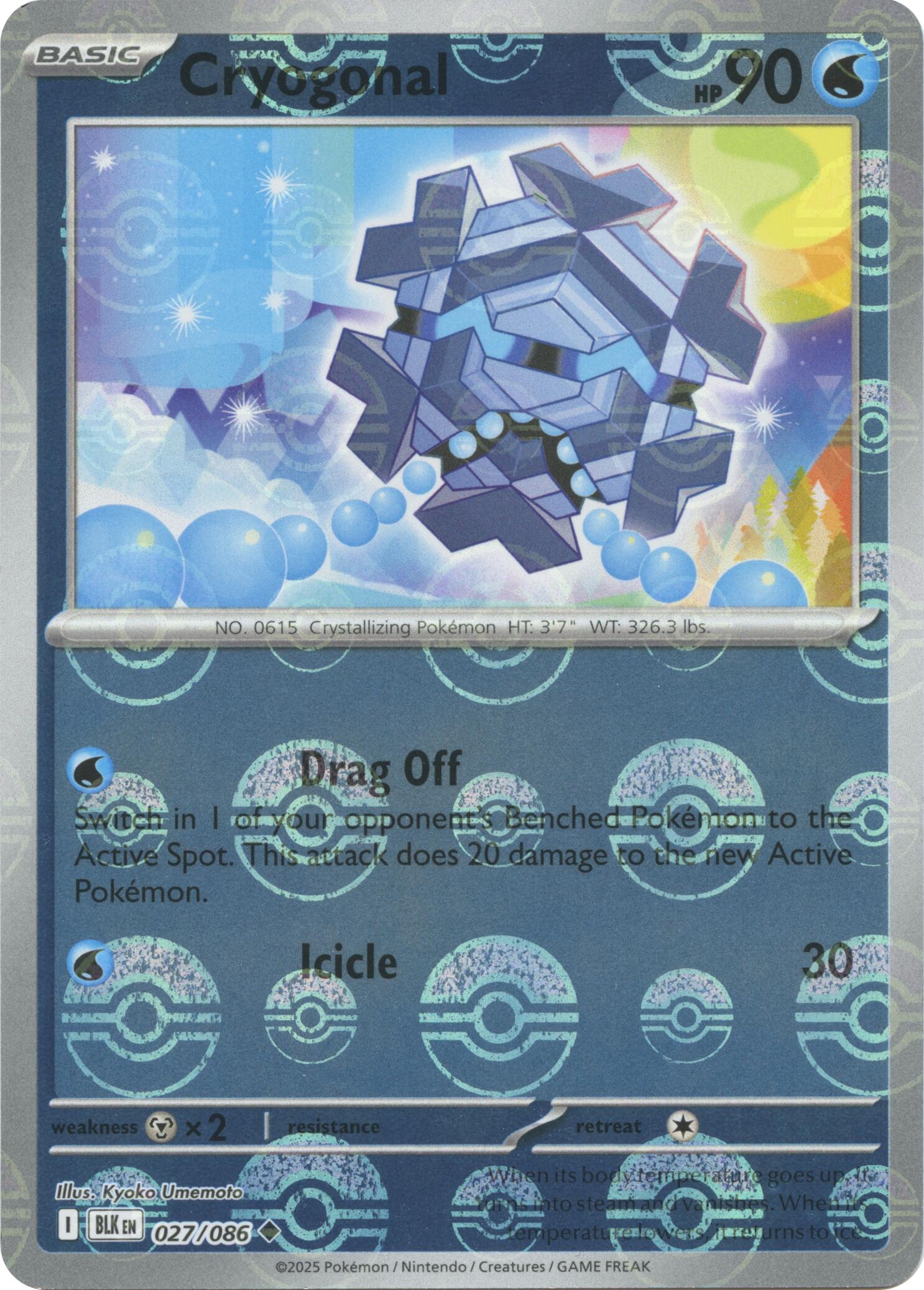 Cryogonal (027/086) (Poke Ball Pattern) [Scarlet & Violet: Black Bolt] | Exor Games Summserside