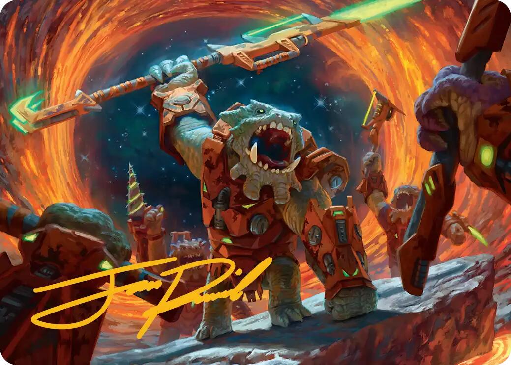 Frontline War-Rager Art Card (Gold-Stamped Signature) [Edge of Eternities Art Series] | Exor Games Summserside