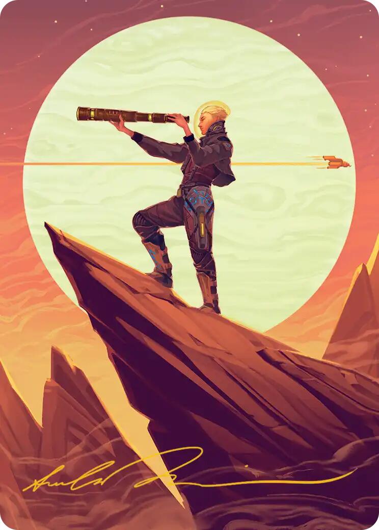 Sami, Wildcat Captain Art Card (Gold-Stamped Signature) [Edge of Eternities Art Series] | Exor Games Summserside