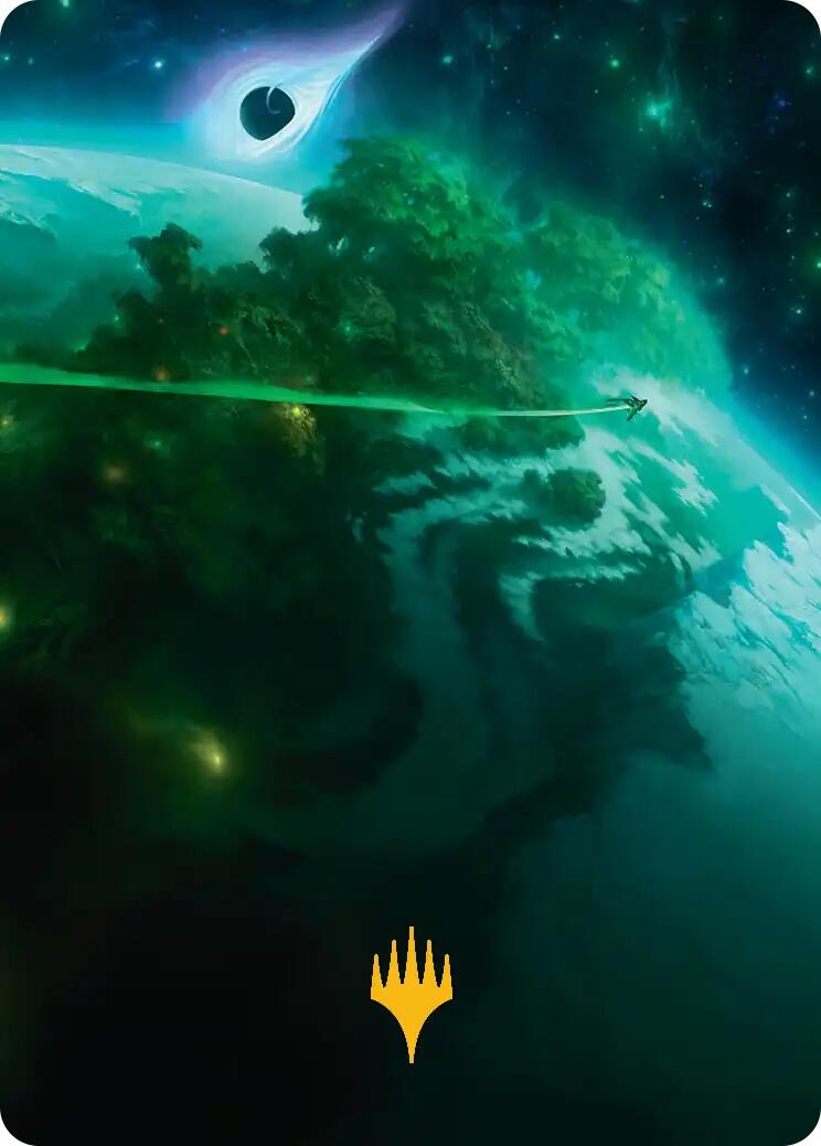 Evendo, Waking Haven Art Card (Gold-Stamped Planeswalker Symbol) [Edge of Eternities Art Series] | Exor Games Summserside