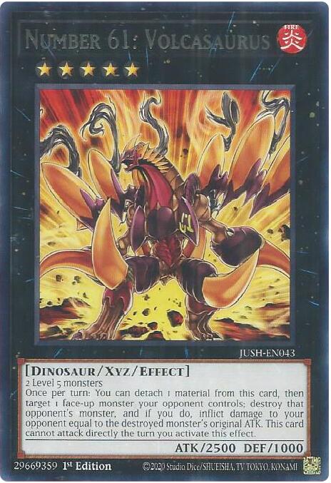 Number 61: Volcasaurus [JUSH-EN043] Rare | Exor Games Summserside