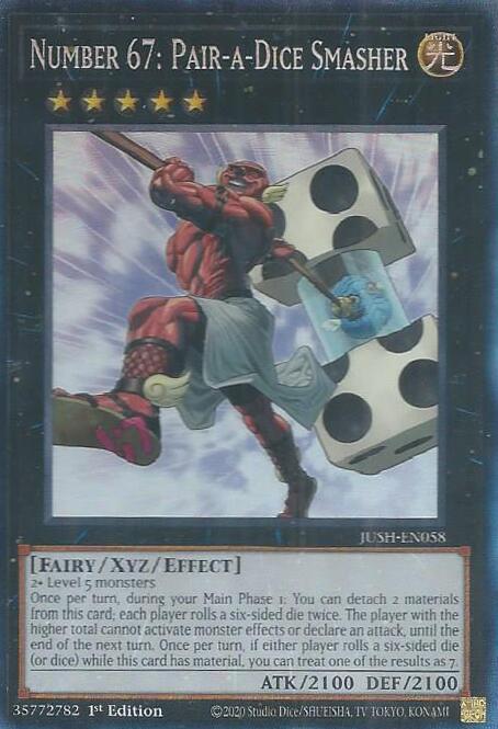 Number 67: Pair-a-Dice Smasher (CR) [JUSH-EN058] Collector's Rare | Exor Games Summserside
