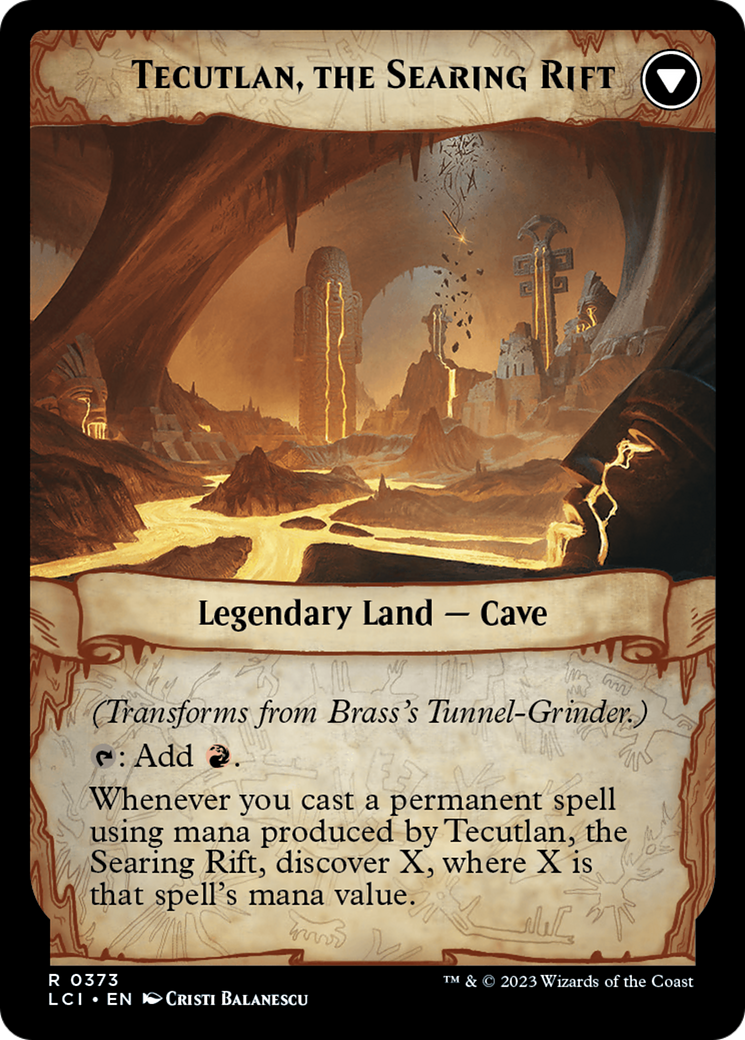 Brass's Tunnel-Grinder // Tecutlan, The Searing Rift (Extended Art) [The Lost Caverns of Ixalan] | Exor Games Summserside