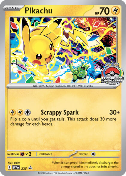 Pikachu (225) (World Championship 2025) [Scarlet & Violet: Black Star Promos] | Exor Games Summserside