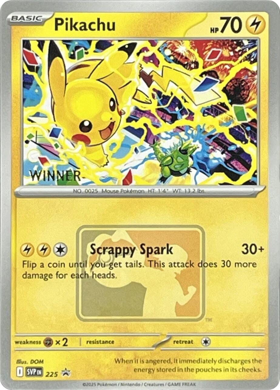 Pikachu (225) (World Championship 2025) [Winner] [Scarlet & Violet: Black Star Promos] | Exor Games Summserside
