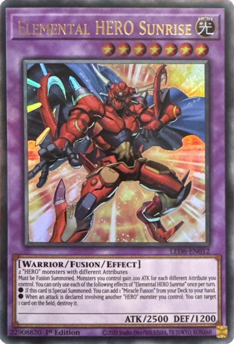 Elemental HERO Sunrise (2020 Date Reprint) [LED6-EN012] Ultra Rare | Exor Games Summserside